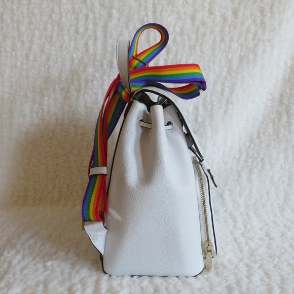 Kate Spade Darcy Pride Flap Backpack (White Dove)